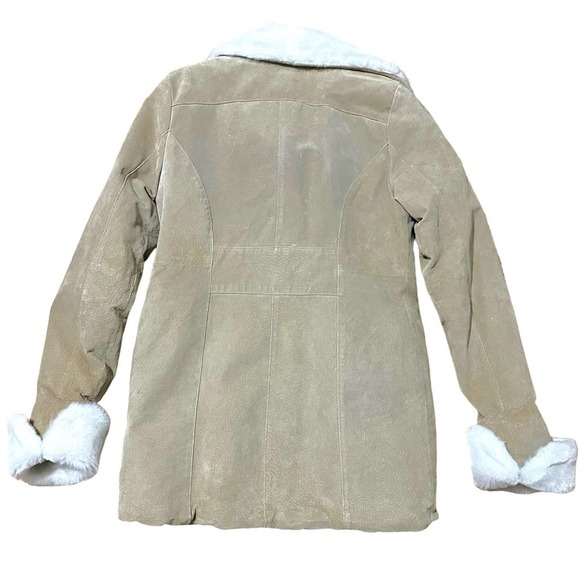 Wilsons Leather Suede Jacket, Large, Faux Fur-Lined Shawl Collar - Picture 2 of 9